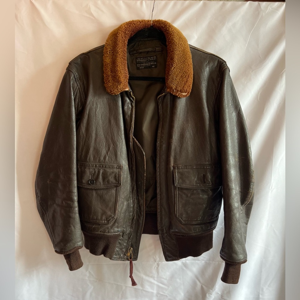 Vintage Brown leather Flight Jacket